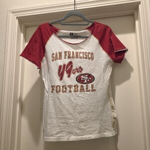 NFL San Francisco 49ers Red and White Women's Tee
